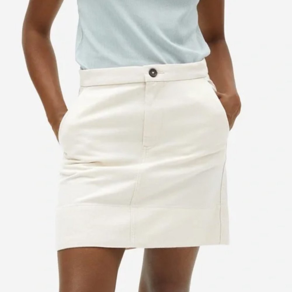 Everlane Canvas Stamp Mini Skirt in Cream